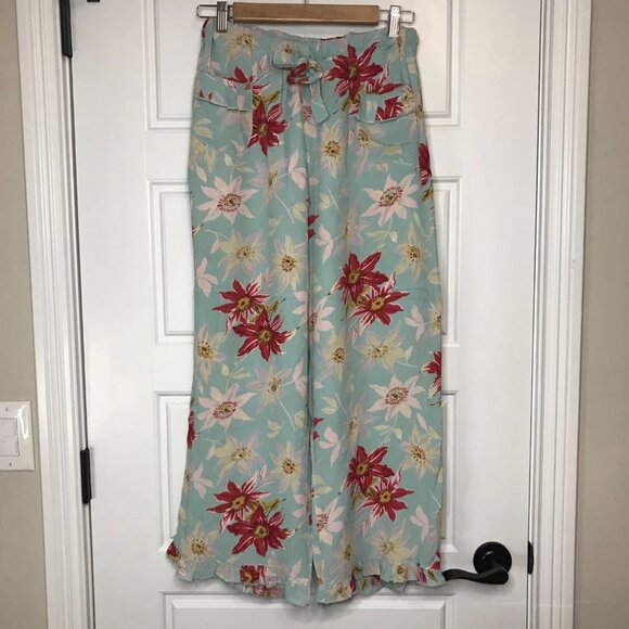 Vintage Romeo Romeo Floral Print Straight Leg Cropped Pants Small 100% Rayon USA - Picture 3 of 9
